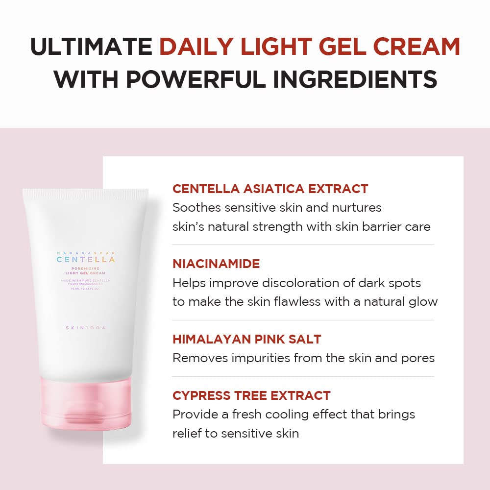 SKIN1004 MADAGASCAR CENTELLA POREMIZING LIGHT GEL CREAM 75ML - Dolly Jolly LLC
